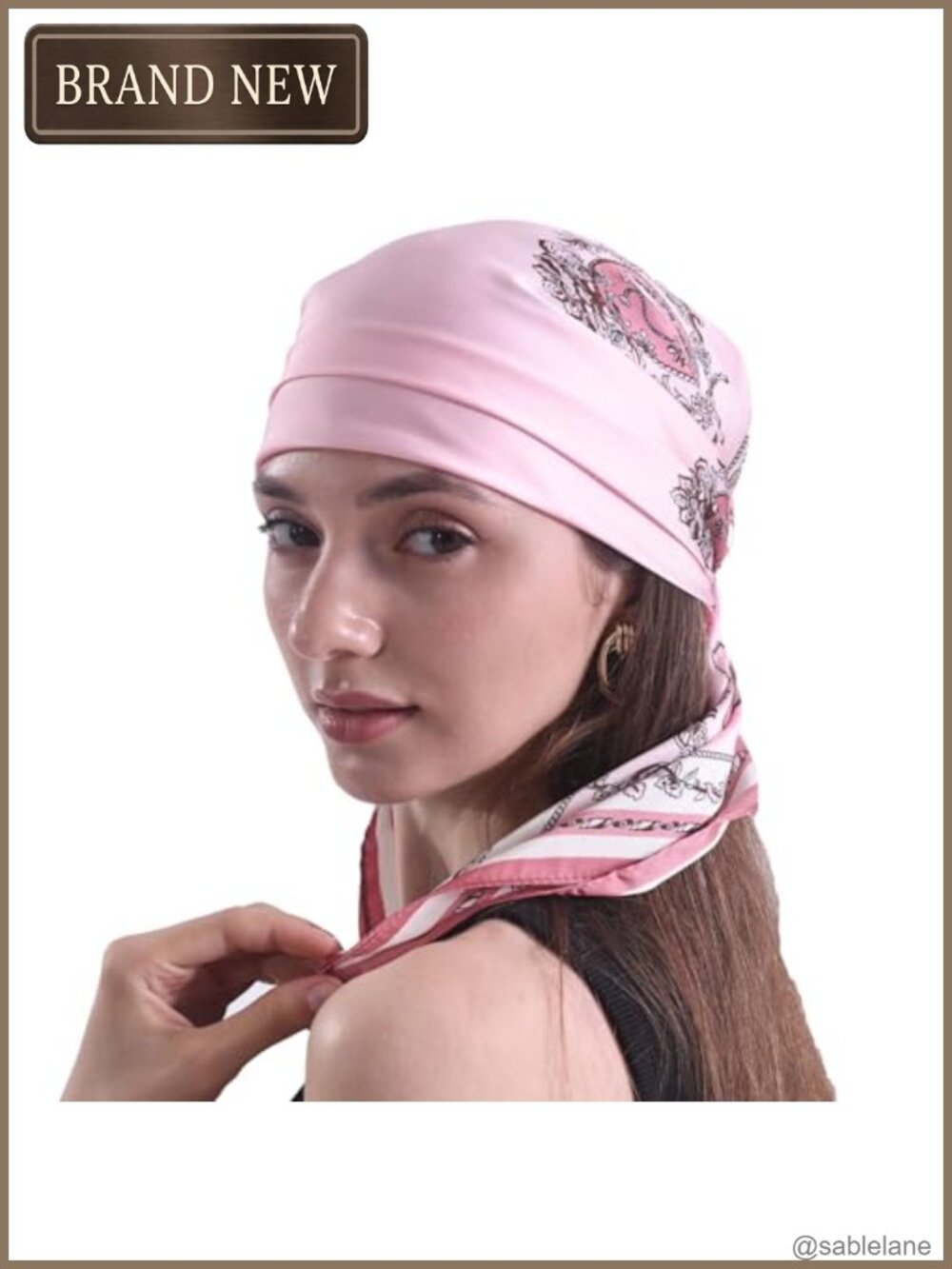 Silk Like Satin Scarf for Women Head Wrap Hair Turban Handbag Neck Bandana - Picture 2 of 6